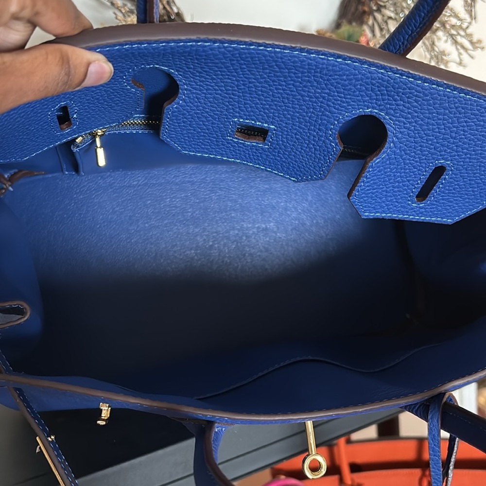 Genuine leather blue wirkin - Picture 2 of 2